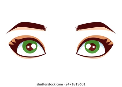 Comic Eyes Flat Sticker Design