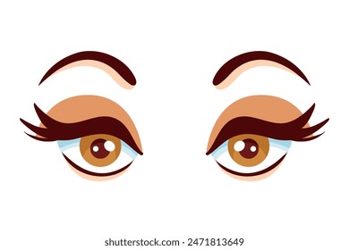 Diseño de pegatina plana de ojos cómicos