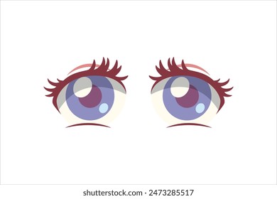 Comic Eyes Flat Sticker Design