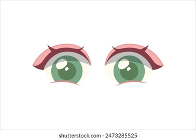 Comic Eyes Flat Sticker Design