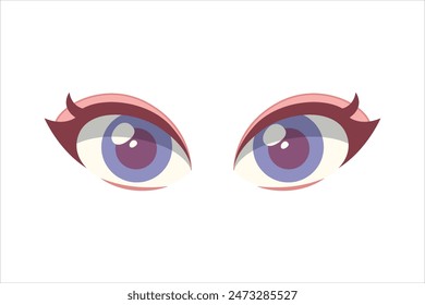 Comic Eyes Flat Sticker Design