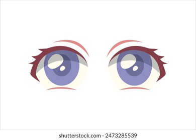 Comic Eyes Flat Sticker Design