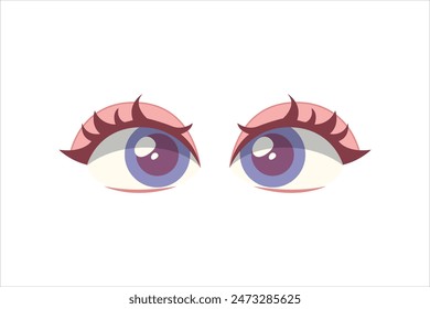 Comic Eyes Flat Sticker Design