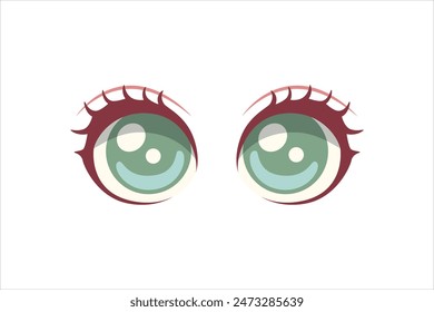Comic Eyes Flat Sticker Design