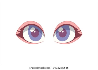 Comic Eyes Flat Sticker Design