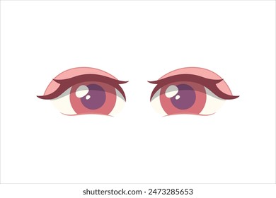 Comic Eyes Flat Sticker Design