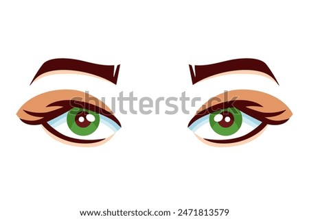 Comic Eyes Flat Sticker Design