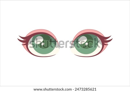 Comic Eyes Flat Sticker Design