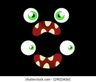 comic eyes set icon, vector