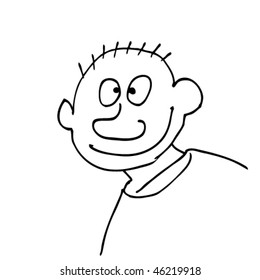 Comic face. Hand-drawn illustration.