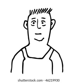 Comic face. Hand-drawn illustration.