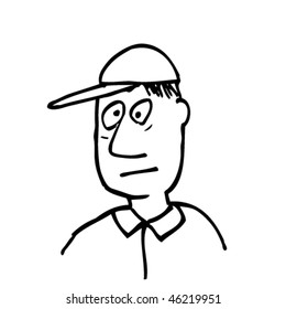 Comic face. Hand-drawn illustration.