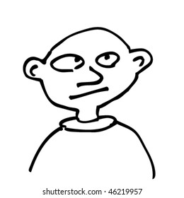 Comic face. Hand-drawn illustration.