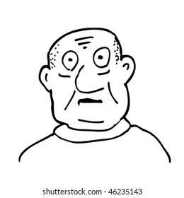 Comic face. Hand-drawn illustration.