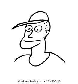 Comic face. Hand-drawn illustration.