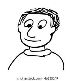 Comic face. Hand-drawn illustration.