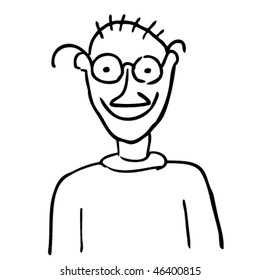Comic face. Hand-drawn illustration.