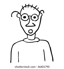 Comic face. Hand-drawn illustration.
