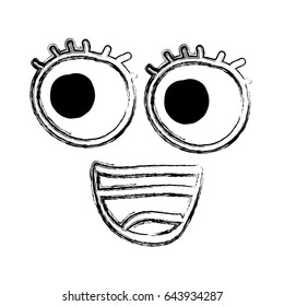 comic face kawaii styke