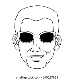 comic face man expression pop art style