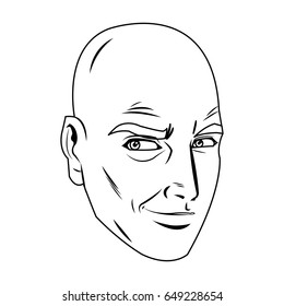 comic face man expression pop art style