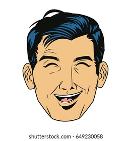 comic face man expression pop art style
