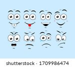 Сartoon comic faces. Smile face mood