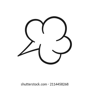 Nube de pedos cómicos. Globo de mal olor. Explosión, aliento furioso. Nube de humo al estilo cómico. Un símbolo de flatulencia divertida. Ilustración vectorial aislada en fondo blanco.