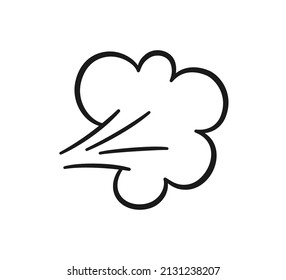 Comic Fart Cloud. Bad Stink Balloon. Explosion, Angry Breath. Cloud Of Smoke Gas In Comic Style. Funny Flatulence Symbol. Vector Illustration Isolated On White Background.