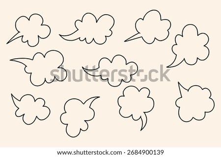Comic Fart Cloud vector illustration Doodle, Comics explosion smoke gas, Hand Drawn Whoosh Wind