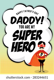 comic father's day greetings template vector/illustration