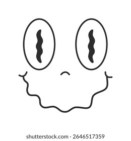 Comic face medrosa, personagem retrô dos anos 70.