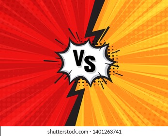 Comic Fighting Cartoon Background.Red Vs Yellow. Vector Illustration.