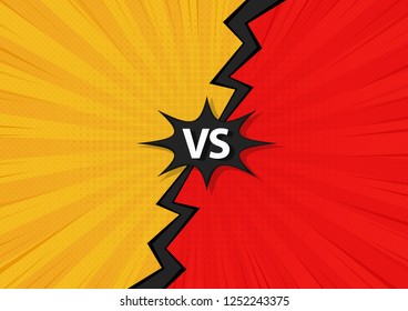 Comic Fighting Cartoon Background.Blue Vs Red. Vector Illustration Design.