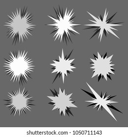comic flash explosion cartoon bomb burst vector