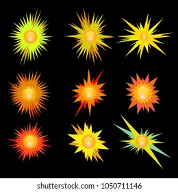 comic flash explosion cartoon bomb burst vector