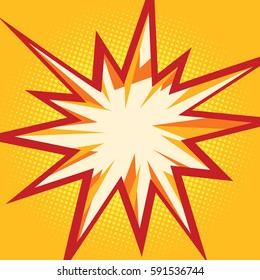 Comic flash in the form of multipath stars. Pop art retro vector illustration