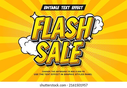 Comic Flash Sale Editable Text Effect Template