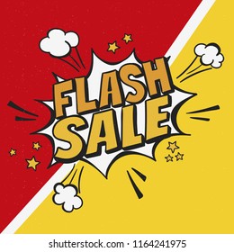 Comic flash sale vector desing background