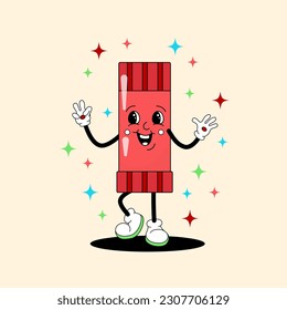 Comic flat red Glue Stick with face for advertising or signboard