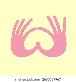 Comic flexible hands. color arms, symbols.	
