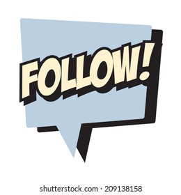 comic follow pop art bubble, illustration in vector format