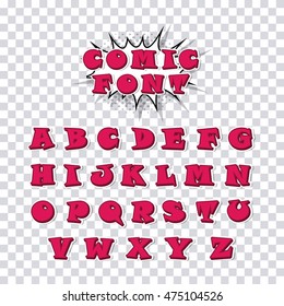 comic font alphabet pop art vector illustration design