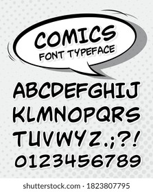 Comic font. Alphabet in style of comics, pop art stock illustration