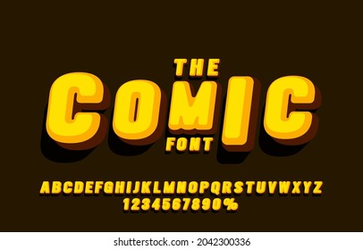 Comic font set collection, letters and numbers symbol. Vector illustration