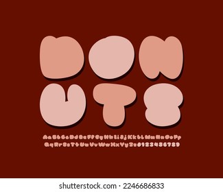 Comic font, simple alphabet in the cartoon style, letters and numbers with shadow