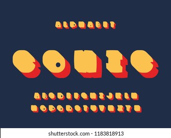 Comic font. Vector alphabet letters and numbers. Typeface design. 