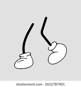 Comic foot character element stock wearing shoes various gestures, 
