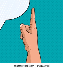 Comic forefinger and speech bubble.vector illustration