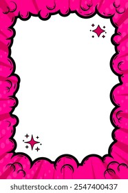 Comic frame background template. Purple color concept. Design illustration.
